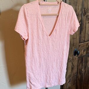 J. Crew Soft Pink V-Neck Short Sleeve Tee